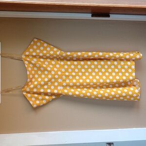 Volcom Polka Dot Mini yellow Skater style summer dress size XL 12